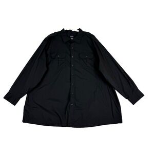 Harbor Bay 3XL Solid Black Long Sleeve Cotton/Polyester Shirt w/Shoulder Tabs